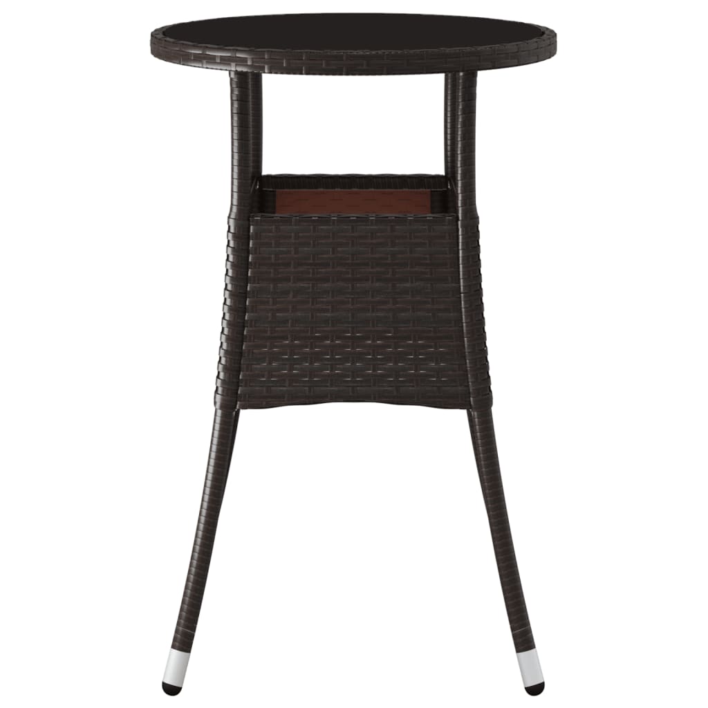 Trädgårdsbord Ø60X75 Cm Härdat Glas Och Konstrotting
