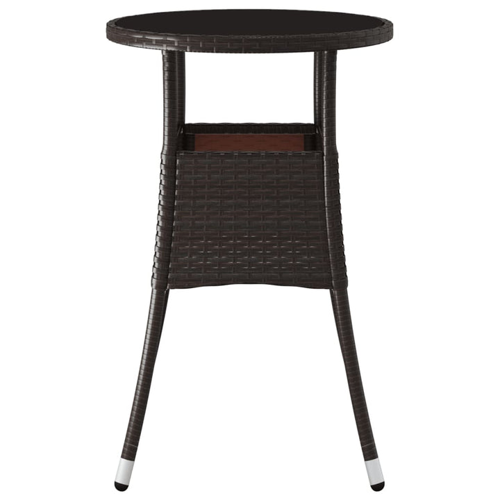 Trädgårdsbord Ø60X75 Cm Härdat Glas Och Konstrotting