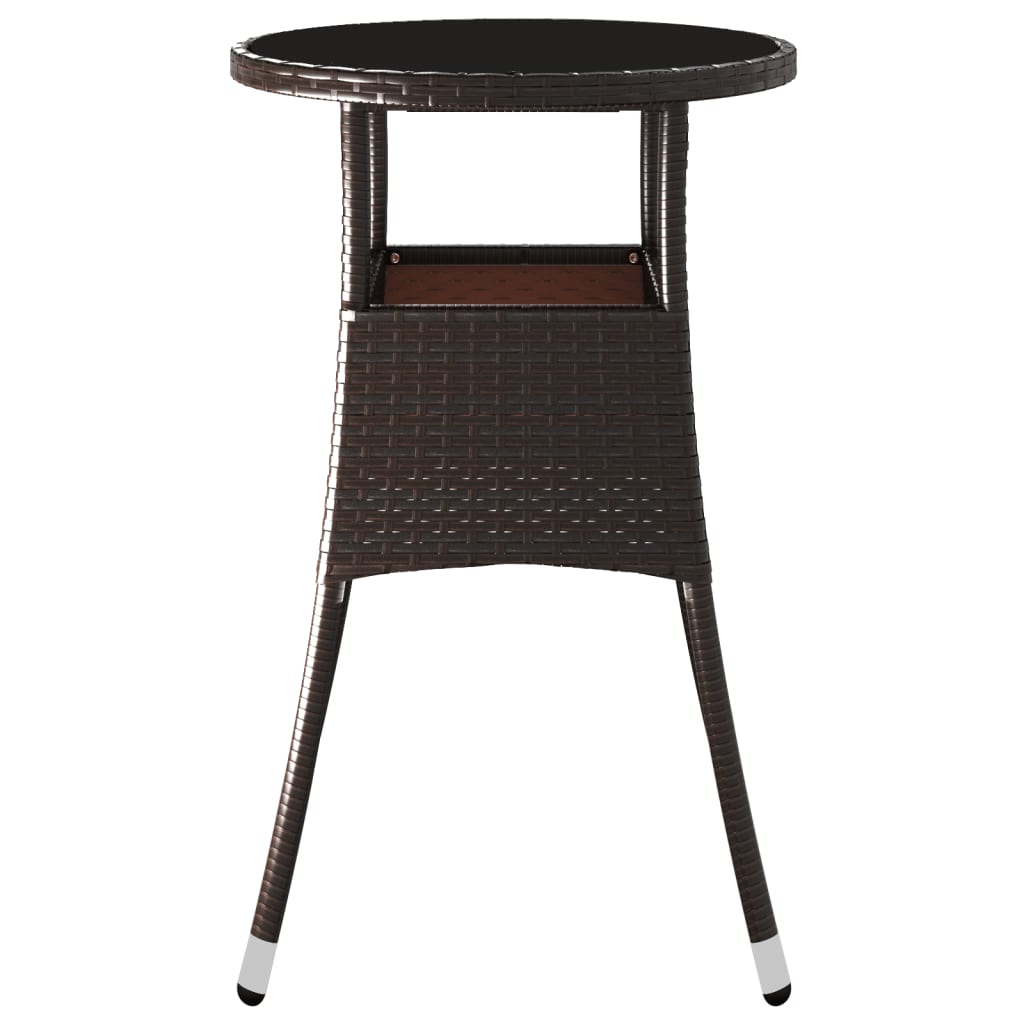 Trädgårdsbord Ø60X75 Cm Härdat Glas Och Konstrotting