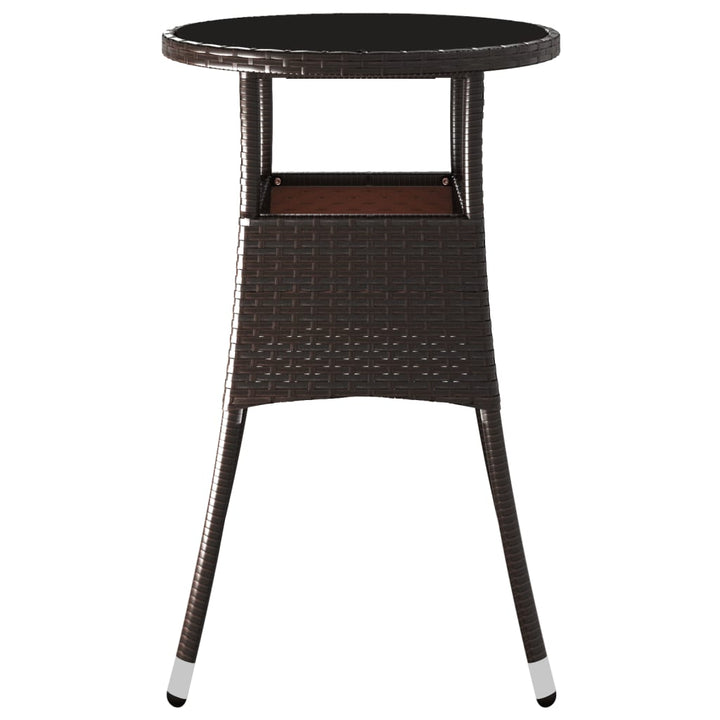 Trädgårdsbord Ø60X75 Cm Härdat Glas Och Konstrotting