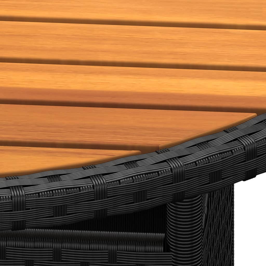 Trädgårdsbord Ø80X75 Cm Akaciaträ Och Konstrotting