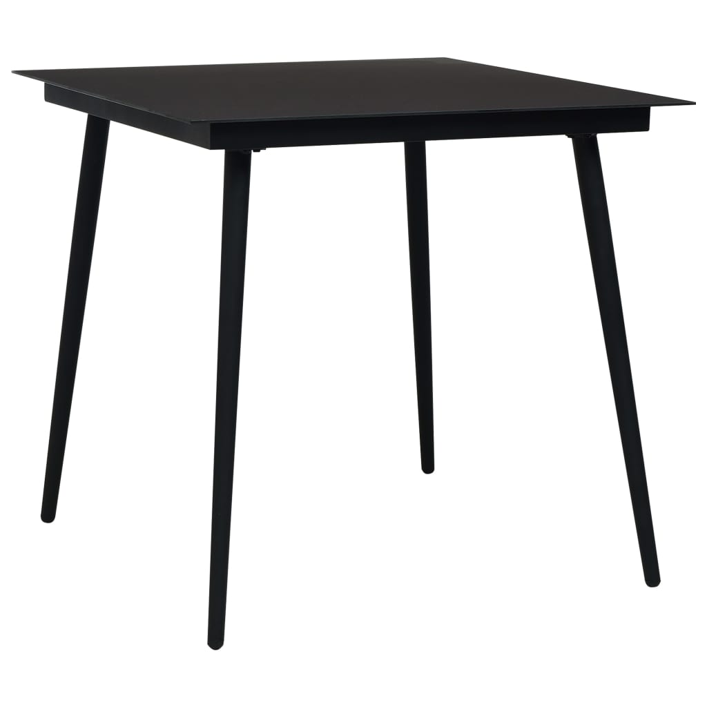 Trädgårdsbord Svart Stål Och Glas