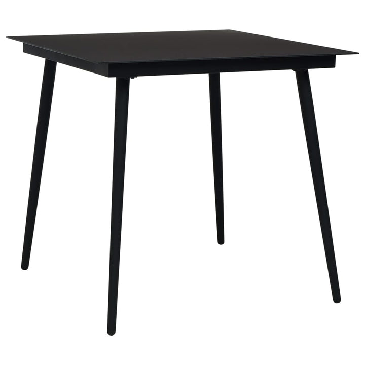 Trädgårdsbord Svart Stål Och Glas