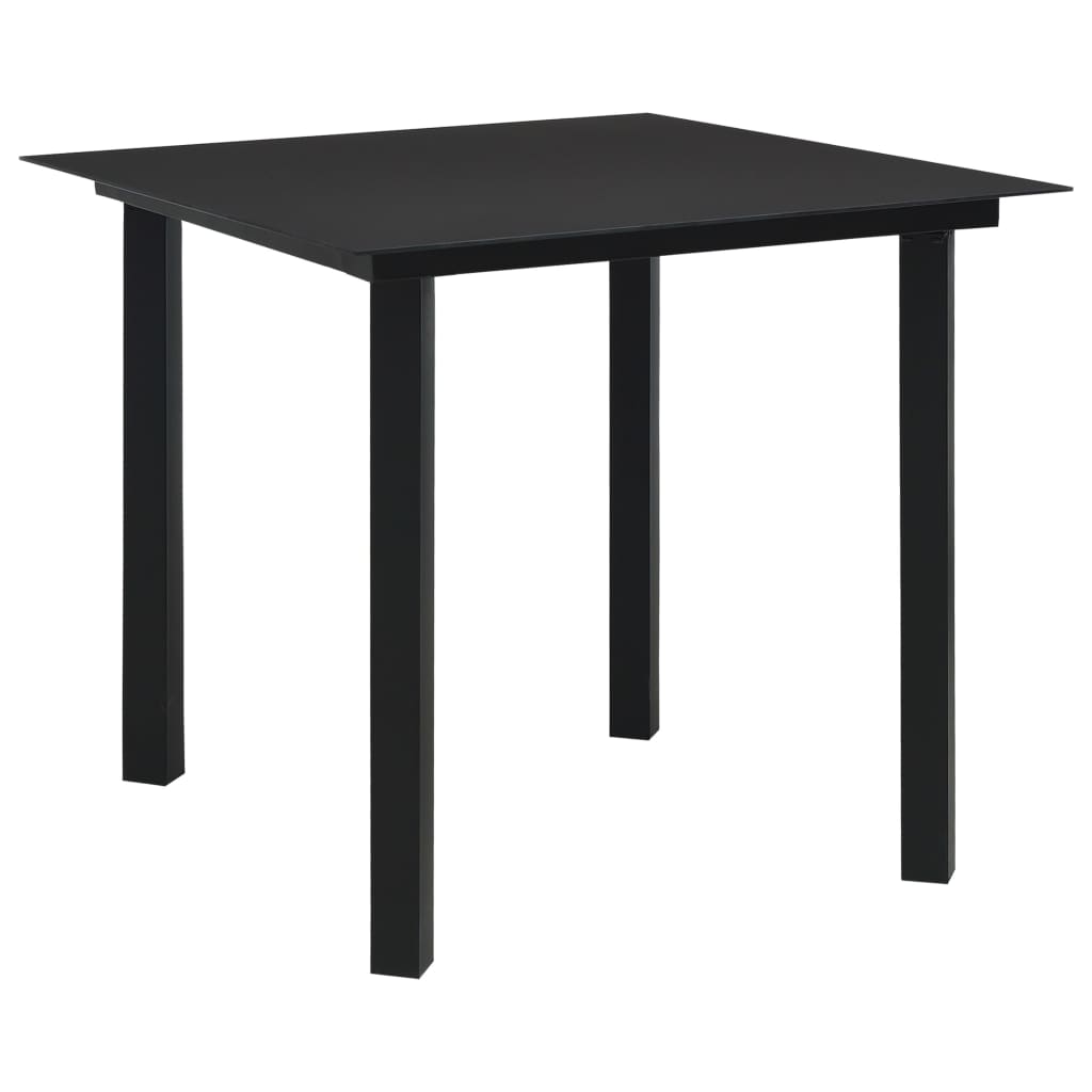 Trädgårdsbord Svart Stål Och Glas