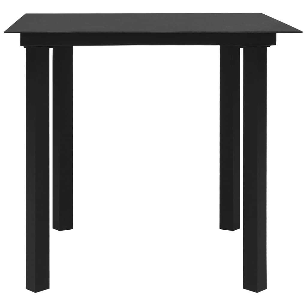 Trädgårdsbord Svart Stål Och Glas