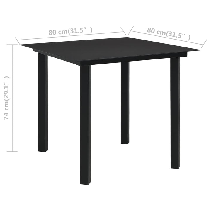 Trädgårdsbord Svart Stål Och Glas