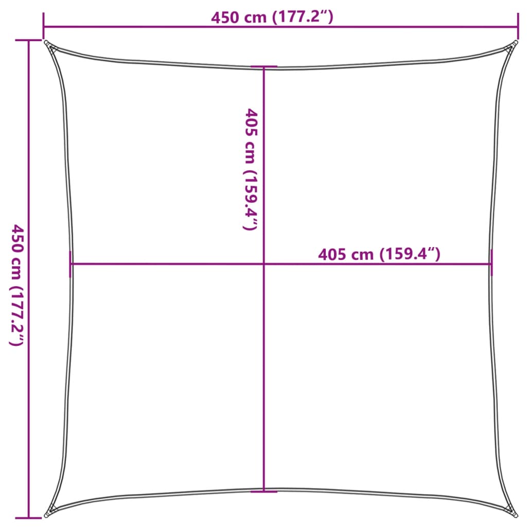 Solsegel 160 G/M² 4,5X4,5 M Hdpe