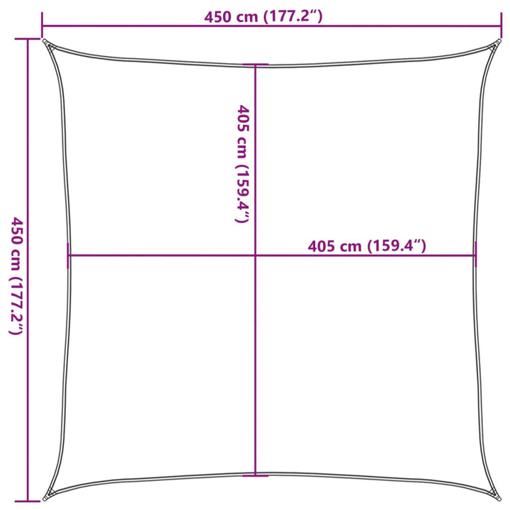 Solsegel 160 G/M² 4,5X4,5 M Hdpe