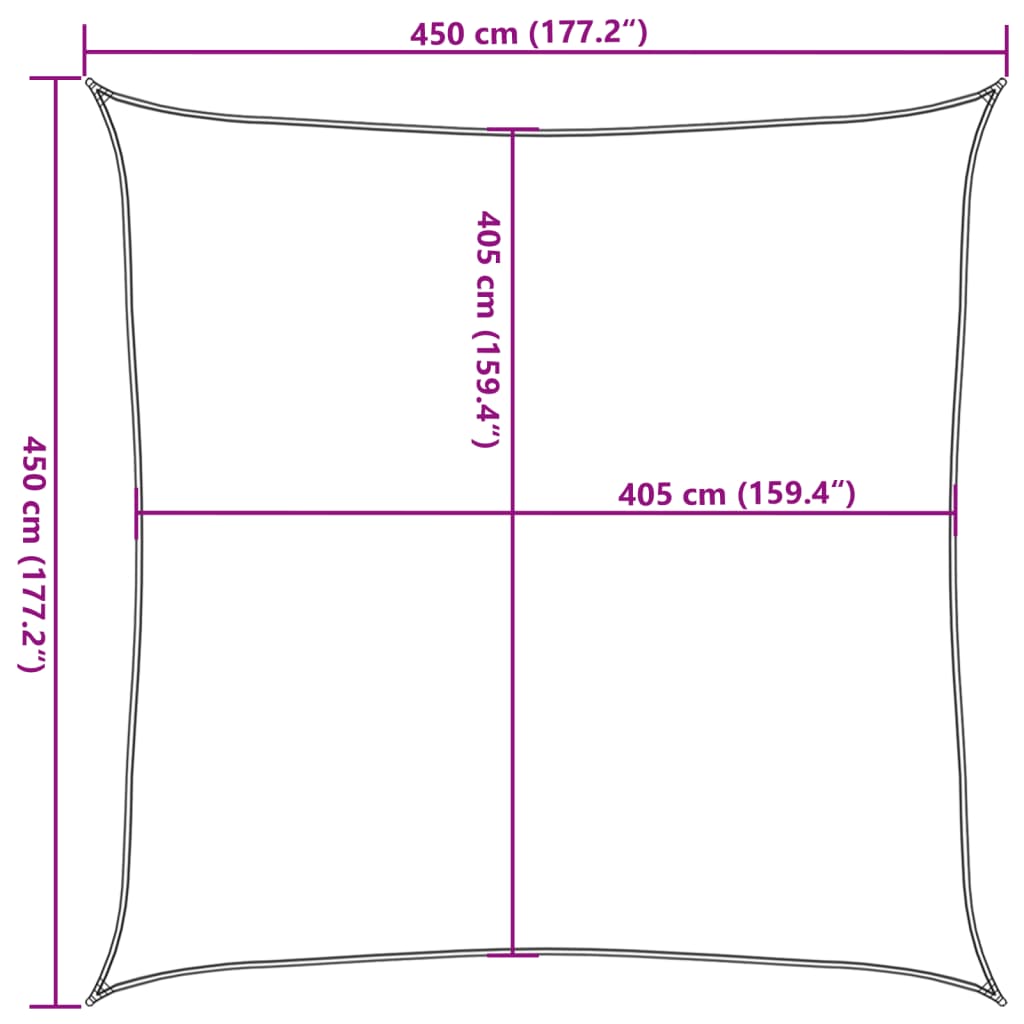 Solsegel 160 G/M² 4,5X4,5 M Hdpe