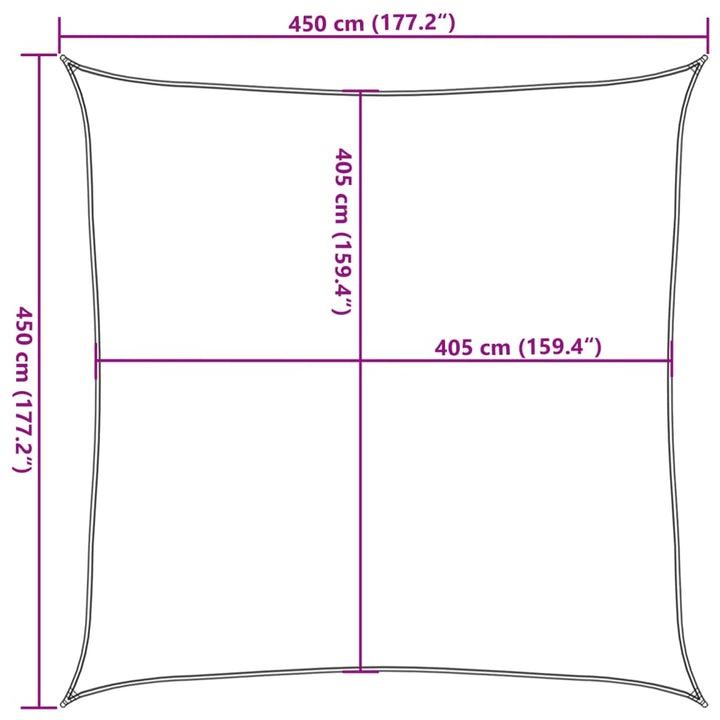 Solsegel 160 G/M² 4,5X4,5 M Hdpe