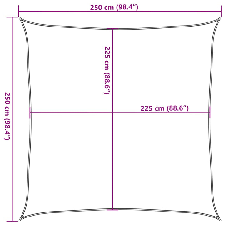 Solsegel 160 G/M² 2,5X2,5 M Hdpe