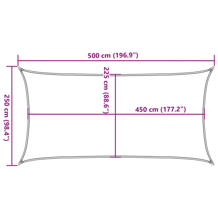 Solsegel 160 G/M² Rektangulär 2,5X5 M Hdpe
