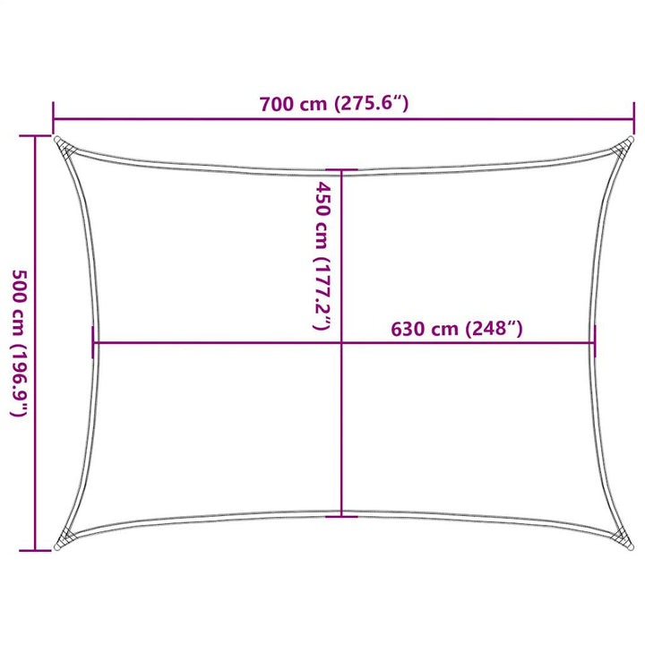 Solsegel 160 G/M² Rektangulär Hdpe