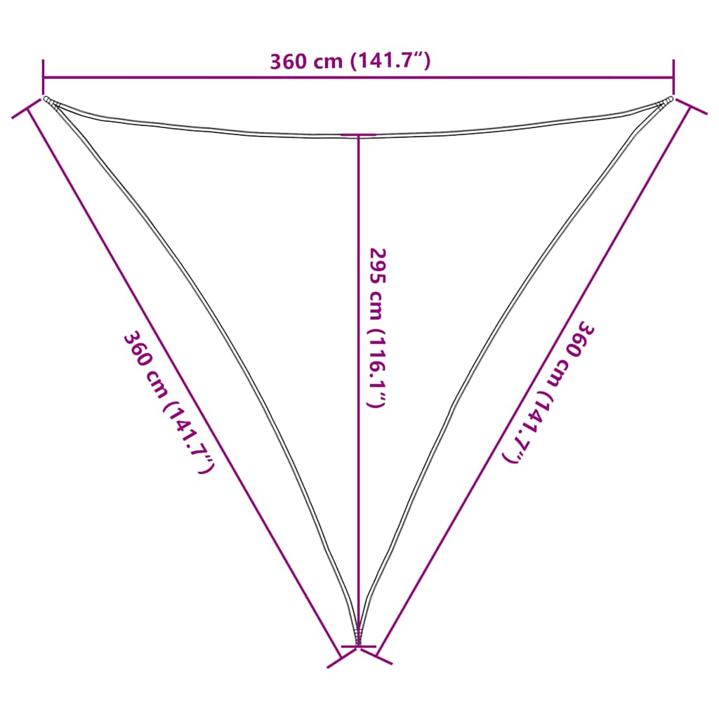Solsegel 160 G/M² Triangulär 3,6X3,6X3,6 M Hdpe