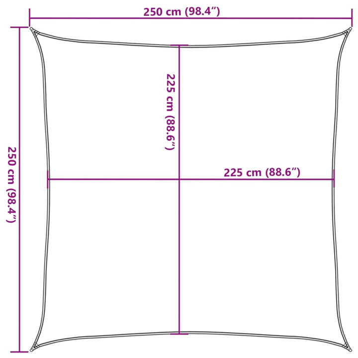 Solsegel 160 G/M² 2,5X2,5 M Hdpe