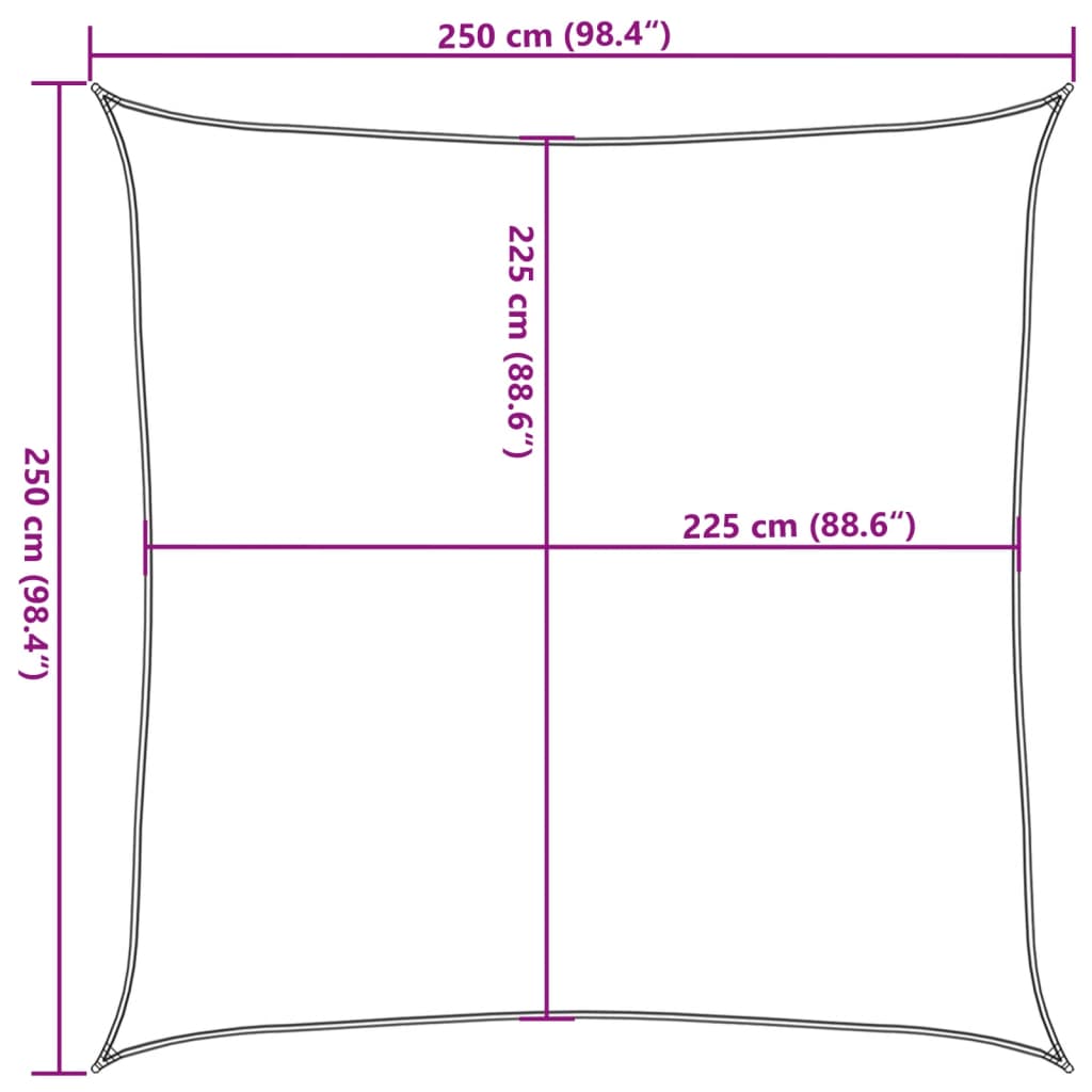 Solsegel 160 G/M² 2,5X2,5 M Hdpe
