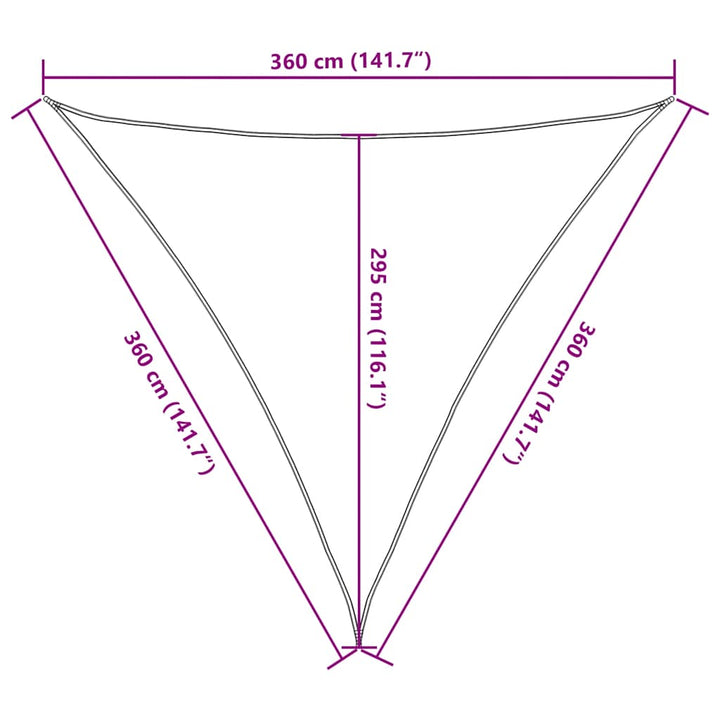 Solsegel 160 G/M² Triangulär 3,6X3,6X3,6 M Hdpe