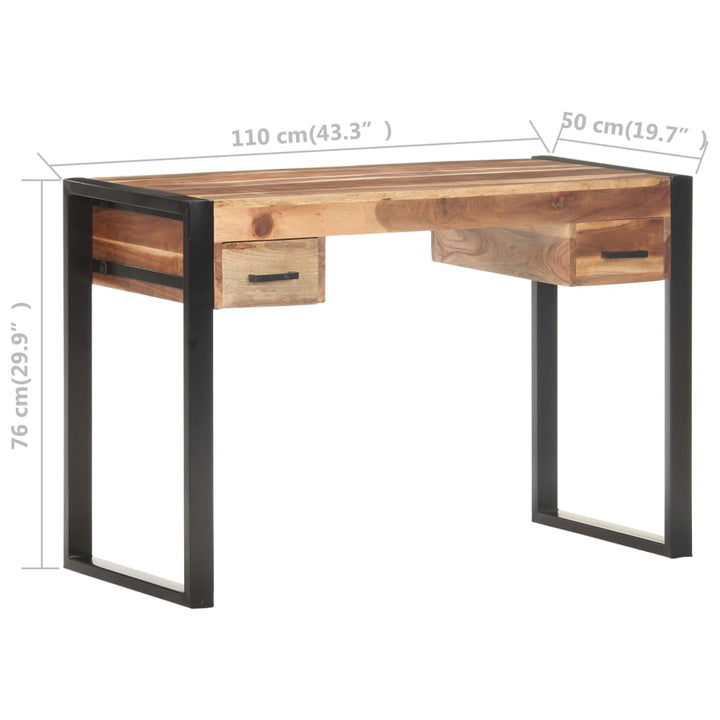 Skrivbord 110X50X76 Cm Massivt Trä