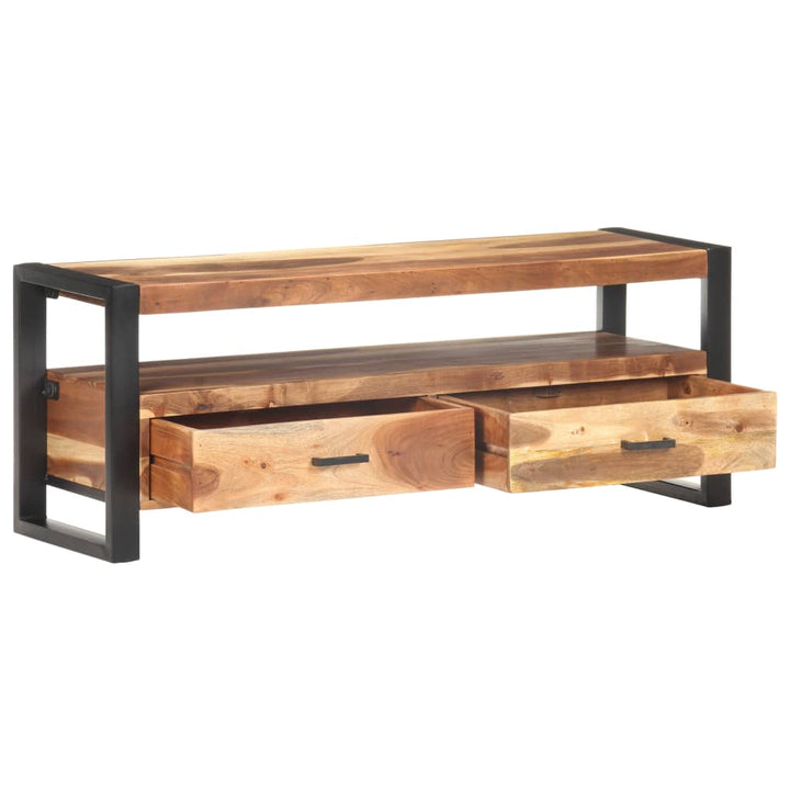 Tv-Bänk 120X35X45 Cm Massivt Trä Med Honungsfinish
