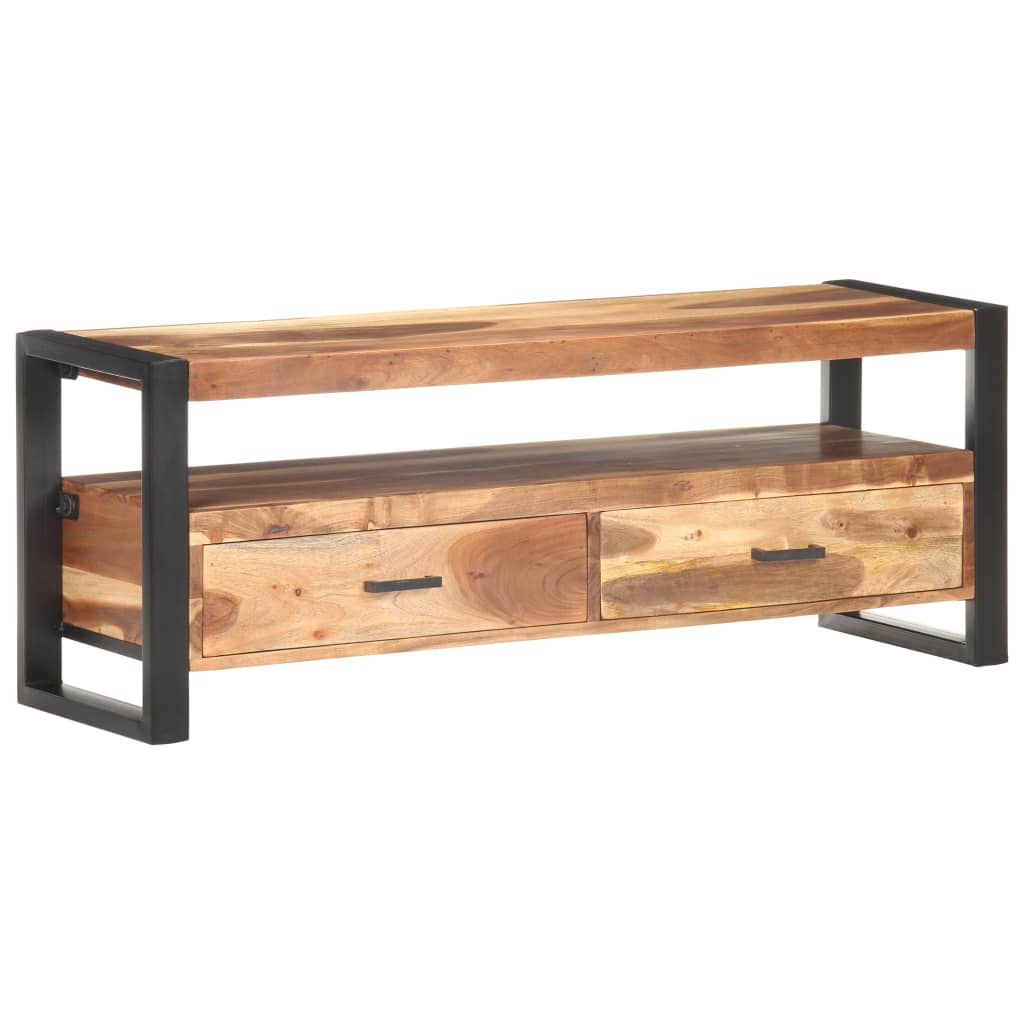 Tv-Bänk 120X35X45 Cm Massivt Trä Med Honungsfinish