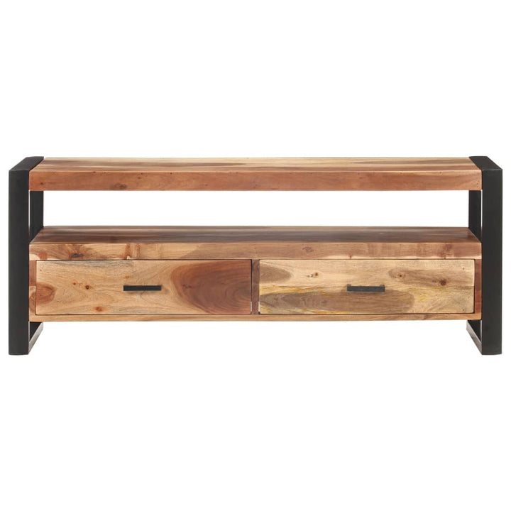 Tv-Bänk 120X35X45 Cm Massivt Trä Med Honungsfinish