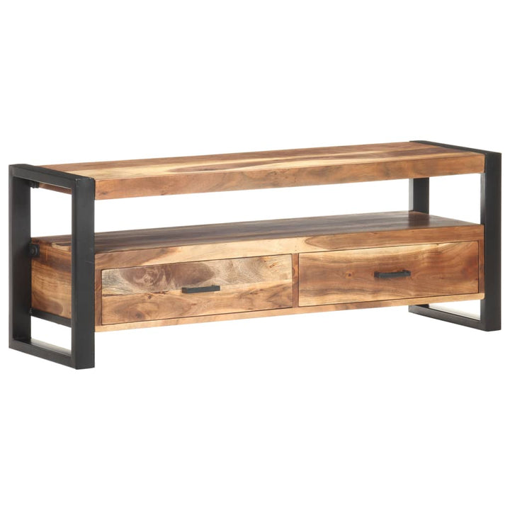 Tv-Bänk 120X35X45 Cm Massivt Trä Med Honungsfinish