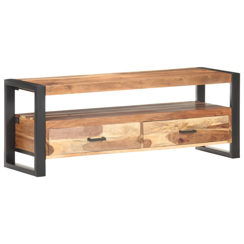 Tv-Bänk 120X35X45 Cm Massivt Trä Med Honungsfinish