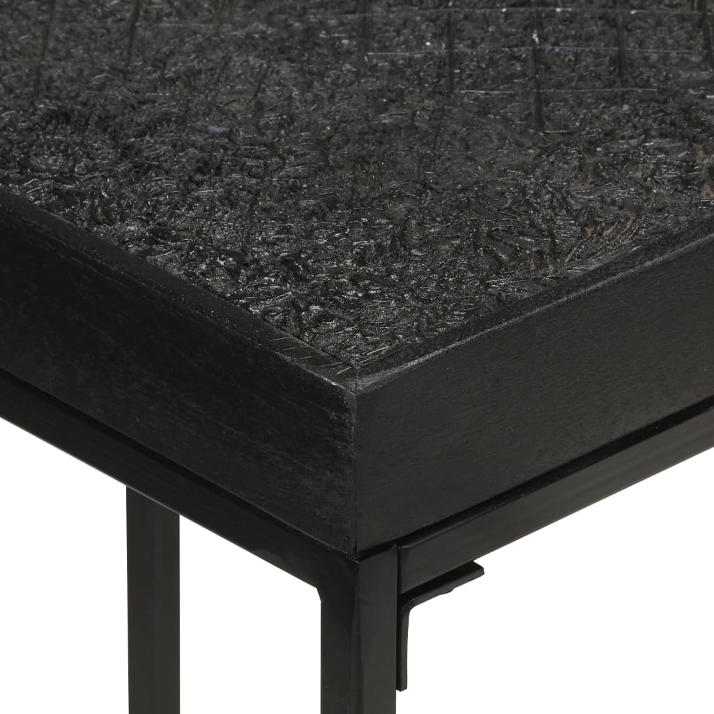Konsolbord Svart 110X35X76 Cm Massivt Akaciaträ Och Mangoträ