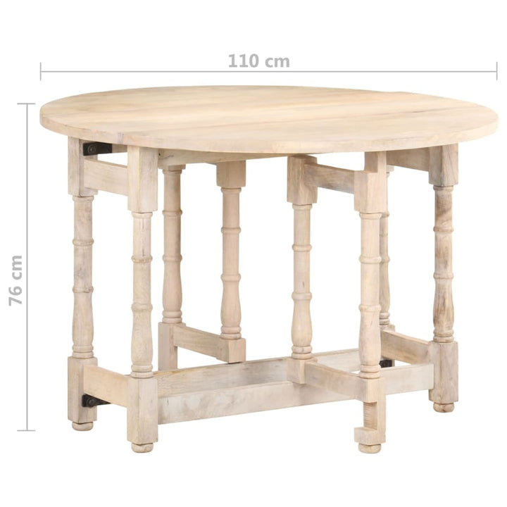 Matbord Rund 110X76 Cm Massivt Mangoträ