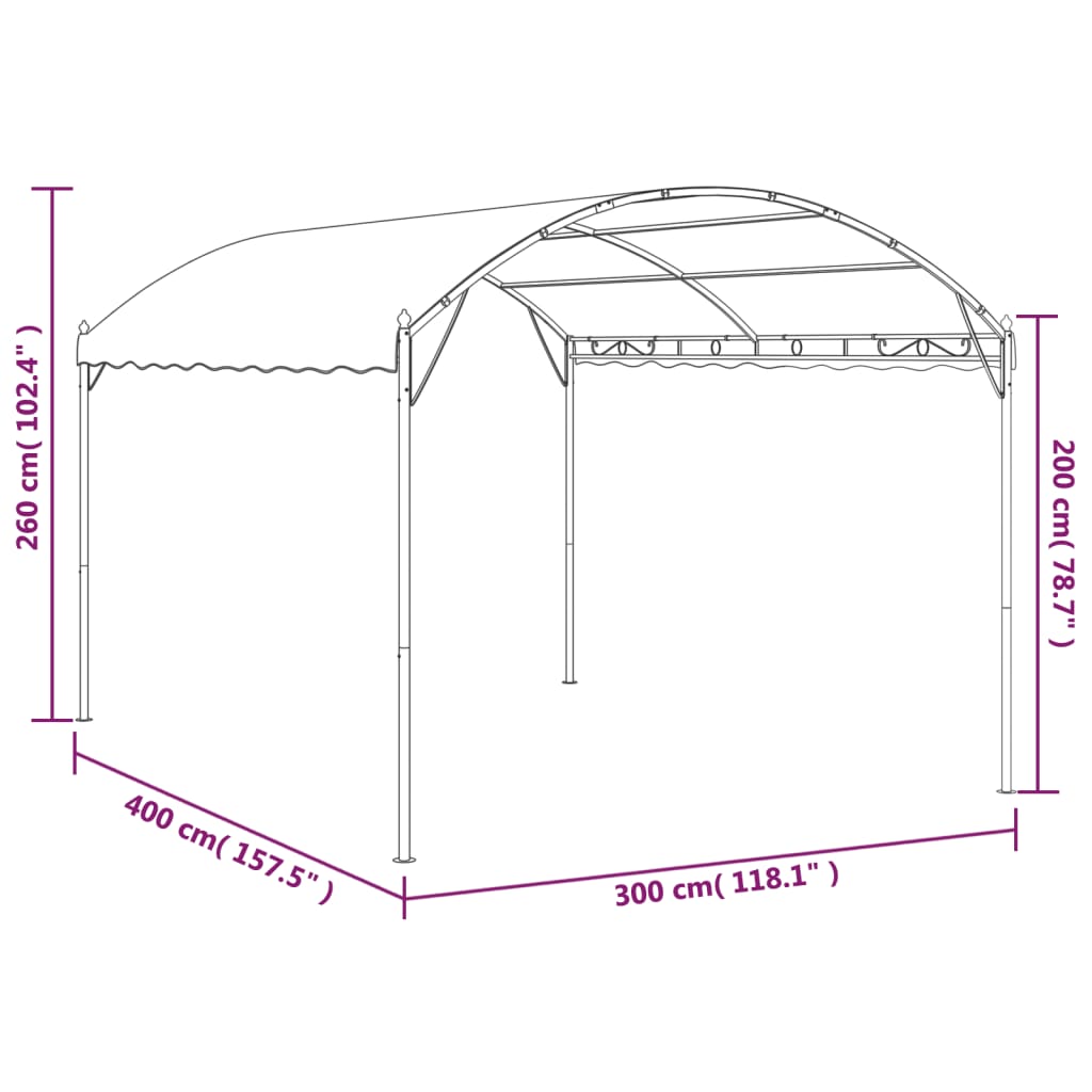 Paviljong 4X3X2,6 M 180 G/M²