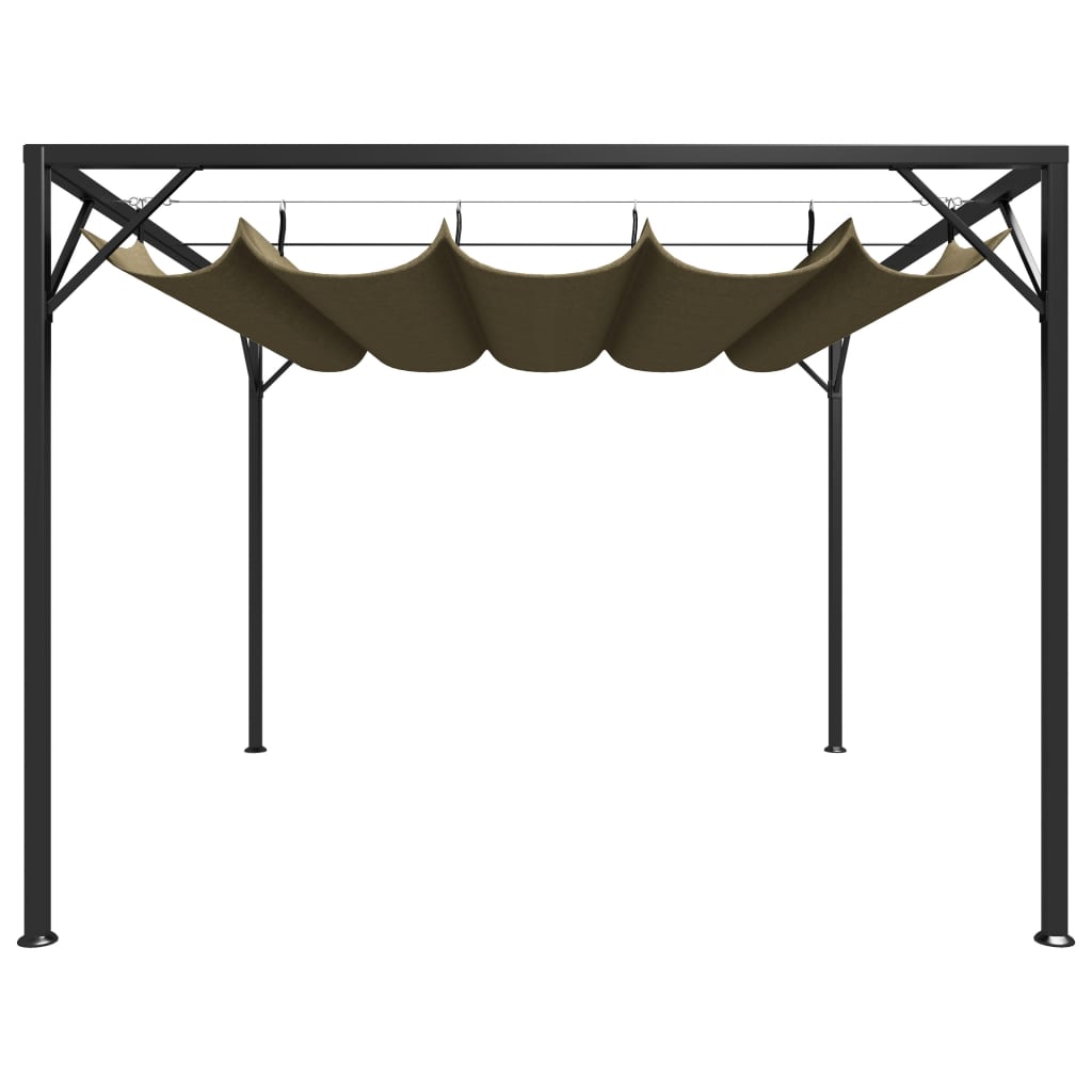 Paviljong Med Infällbart Tak 3X3 M 180 G/M²