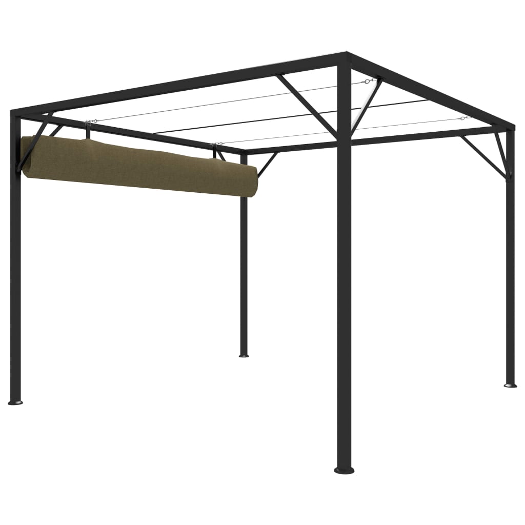 Paviljong Med Infällbart Tak 3X3 M 180 G/M²