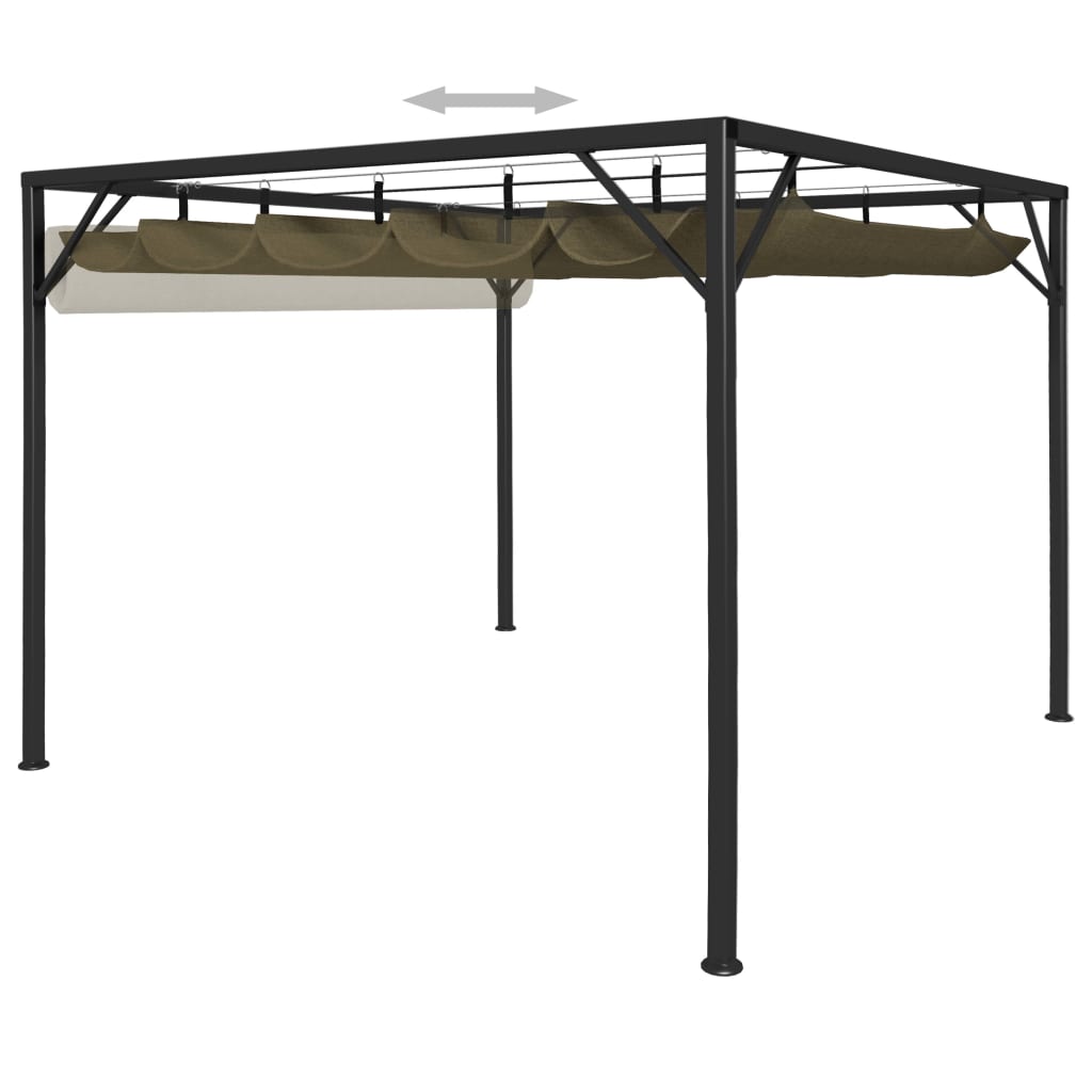 Paviljong Med Infällbart Tak 3X3 M 180 G/M²