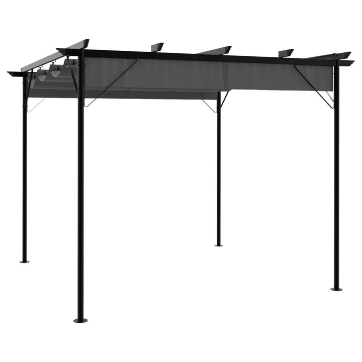 Pergola Med Infällbart Tak 3X3 M Stål 180 G/M²