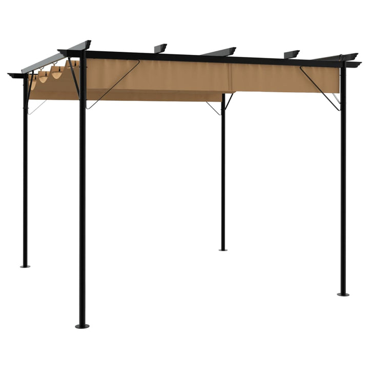 Pergola Med Infällbart Tak 3X3 M Stål 180 G/M²