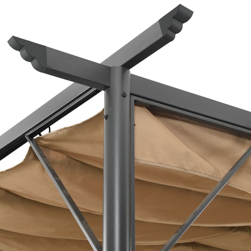 Pergola Med Infällbart Tak 3X3 M Stål 180 G/M²