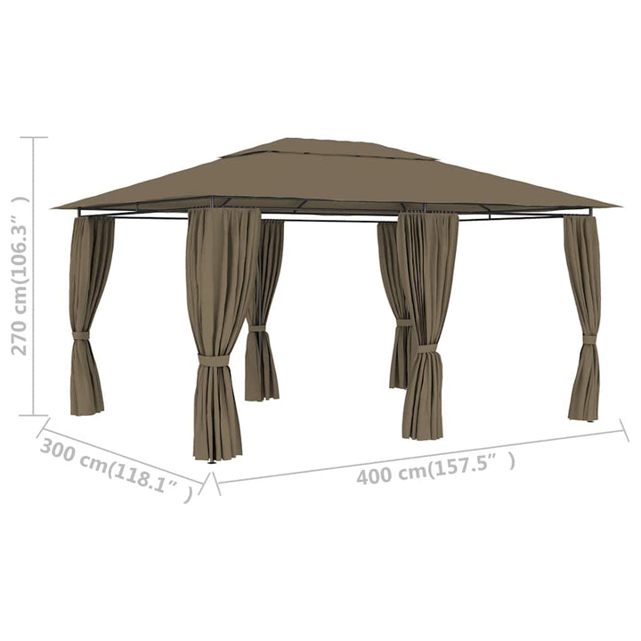 Paviljong Med Draperier 4X3 M 180 G/M²
