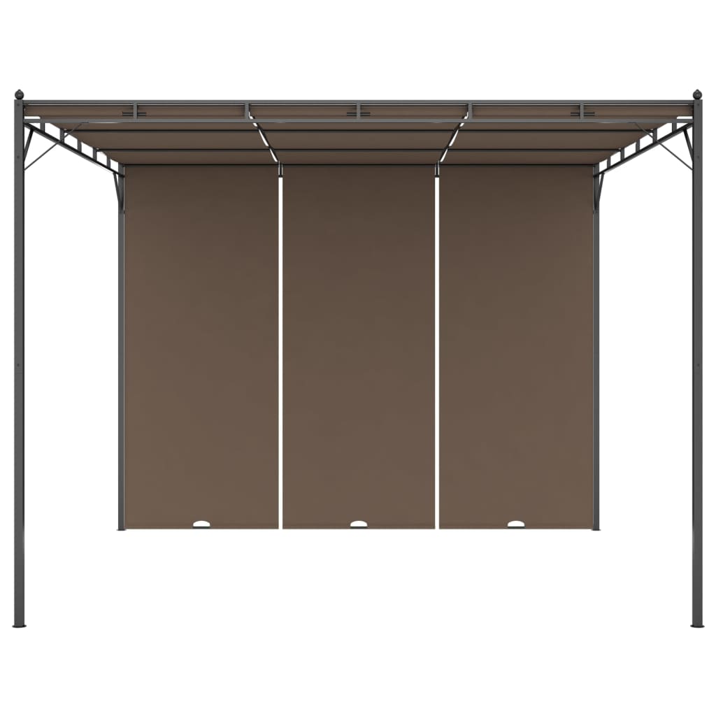 Trädgårdspaviljong Med Draperier 3X3X2,25 M Taupe