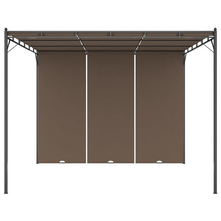 Trädgårdspaviljong Med Draperier 3X3X2,25 M Taupe
