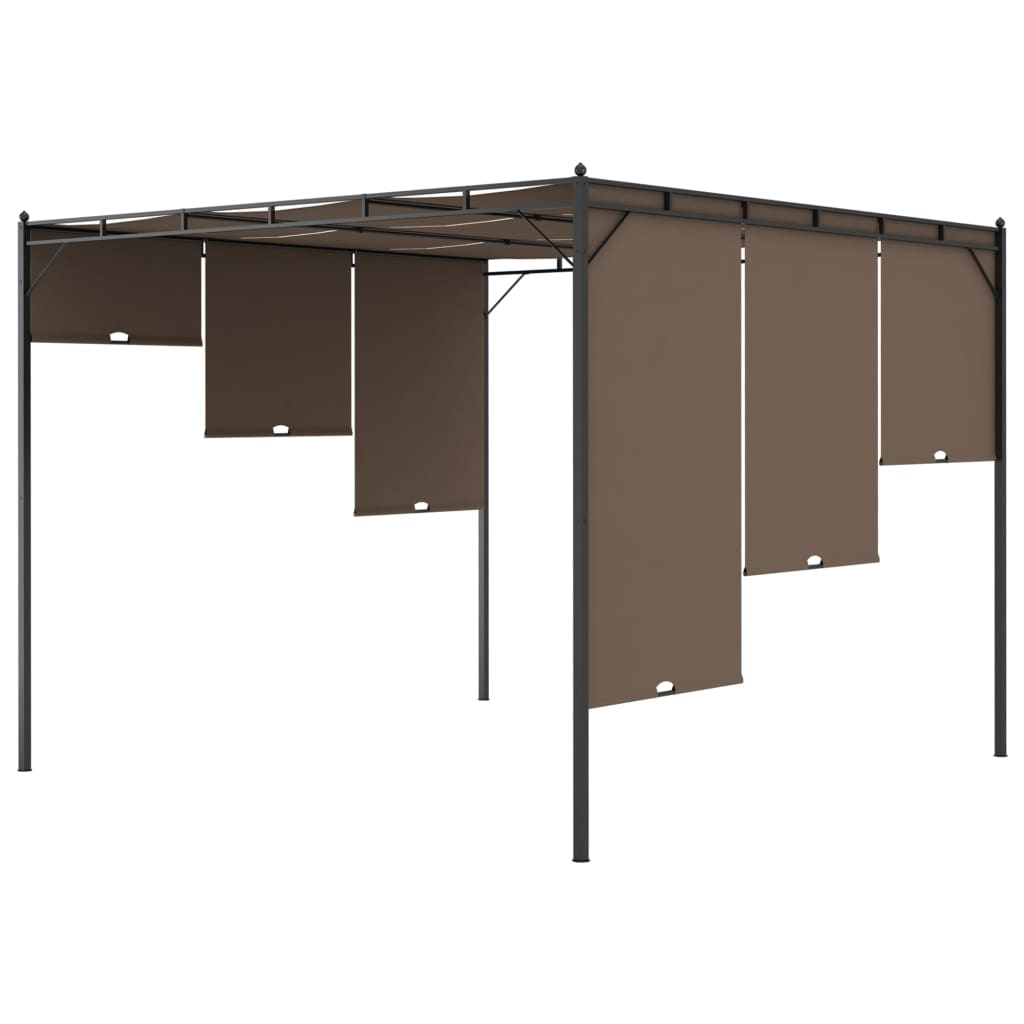 Trädgårdspaviljong Med Draperier 3X3X2,25 M Taupe