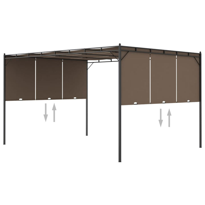 Trädgårdspaviljong Med Draperier 3X3X2,25 M Taupe