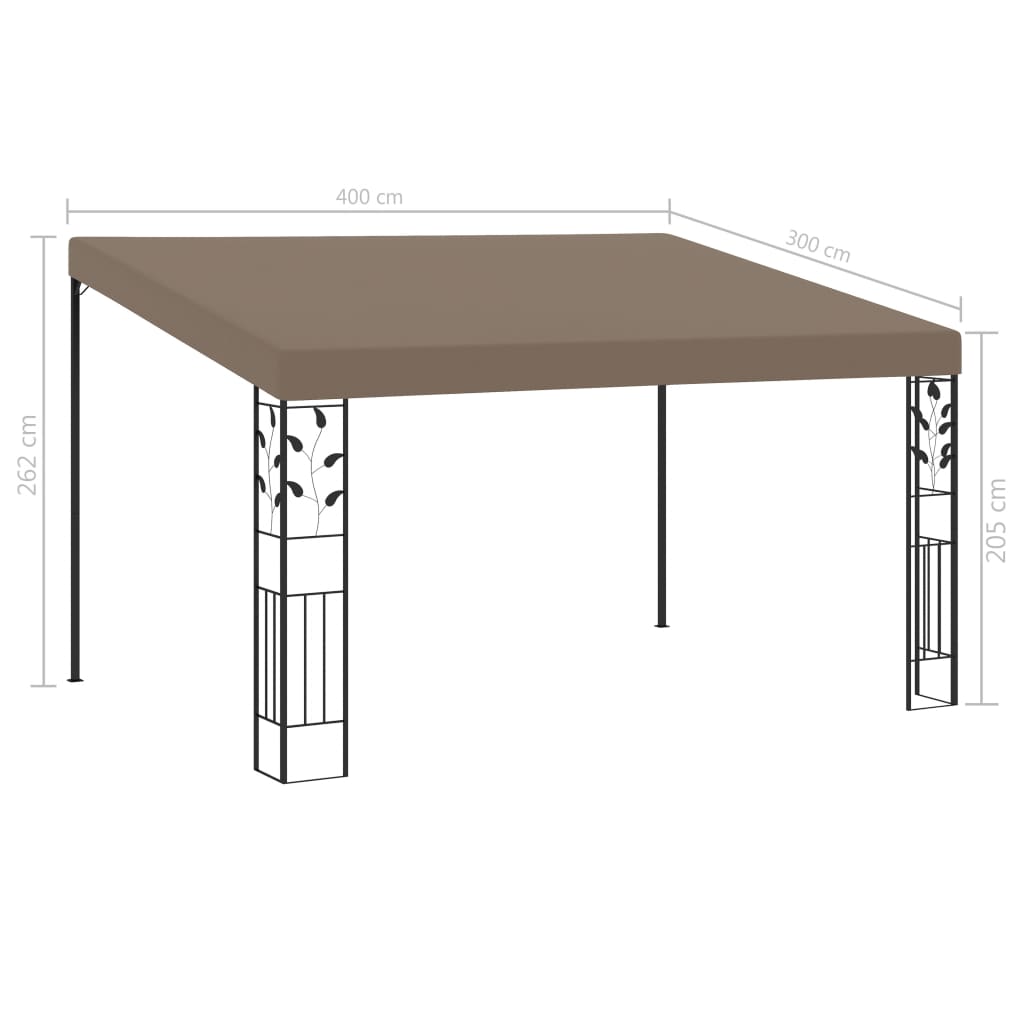 Väggmonterad Paviljong 4X3X2,5 M Taupe