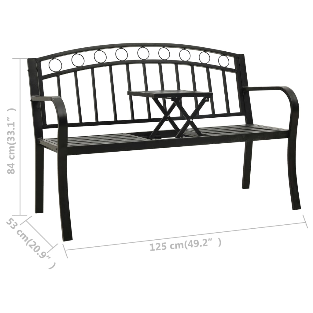 Trädgårdsbänk 125 Cm Stål