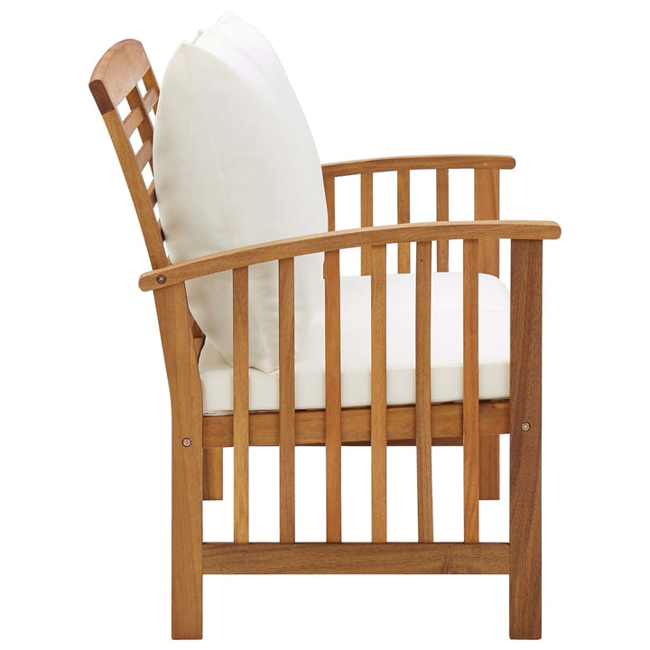 Trädgårdsbänk Med Dynor 119 Cm Massivt Akaciaträ