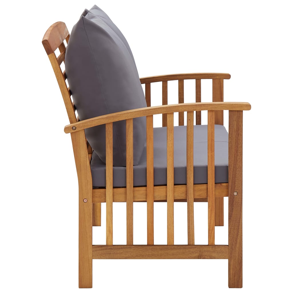Trädgårdsbänk Med Dynor 119 Cm Massivt Akaciaträ