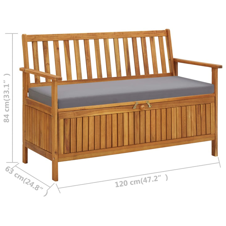 Förvaringsbänk 120 Cm Massivt Akaciaträ