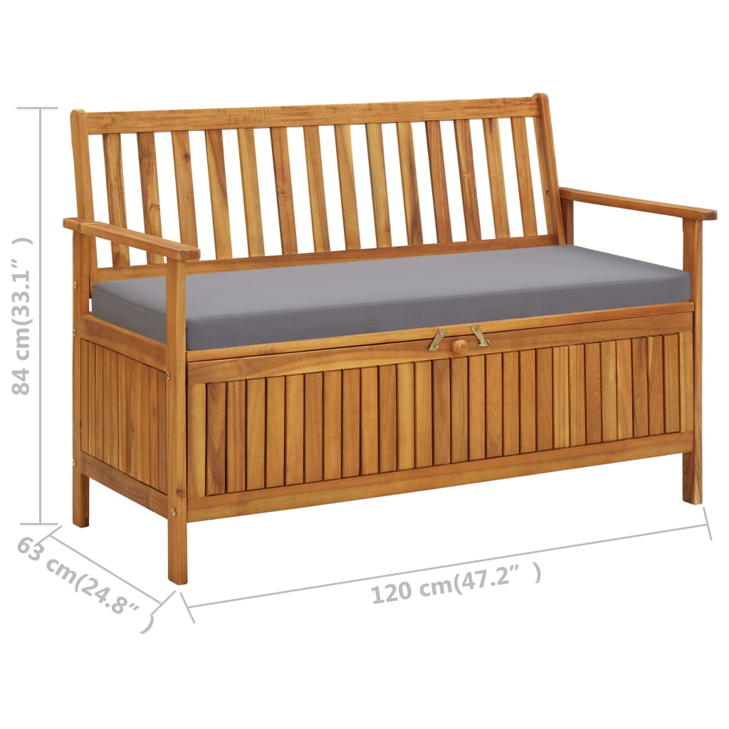 Förvaringsbänk 120 Cm Massivt Akaciaträ