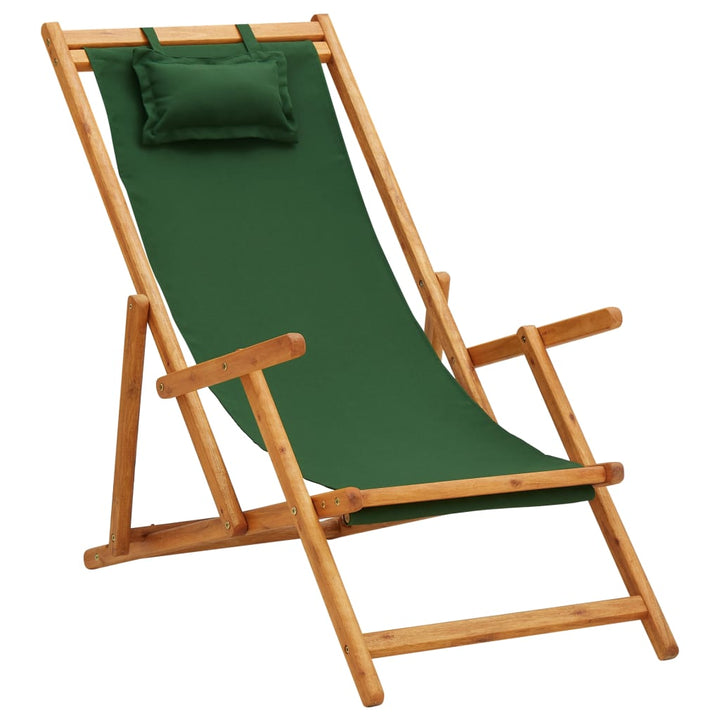 Hopfällbar Strandstol Tyg Och Träram