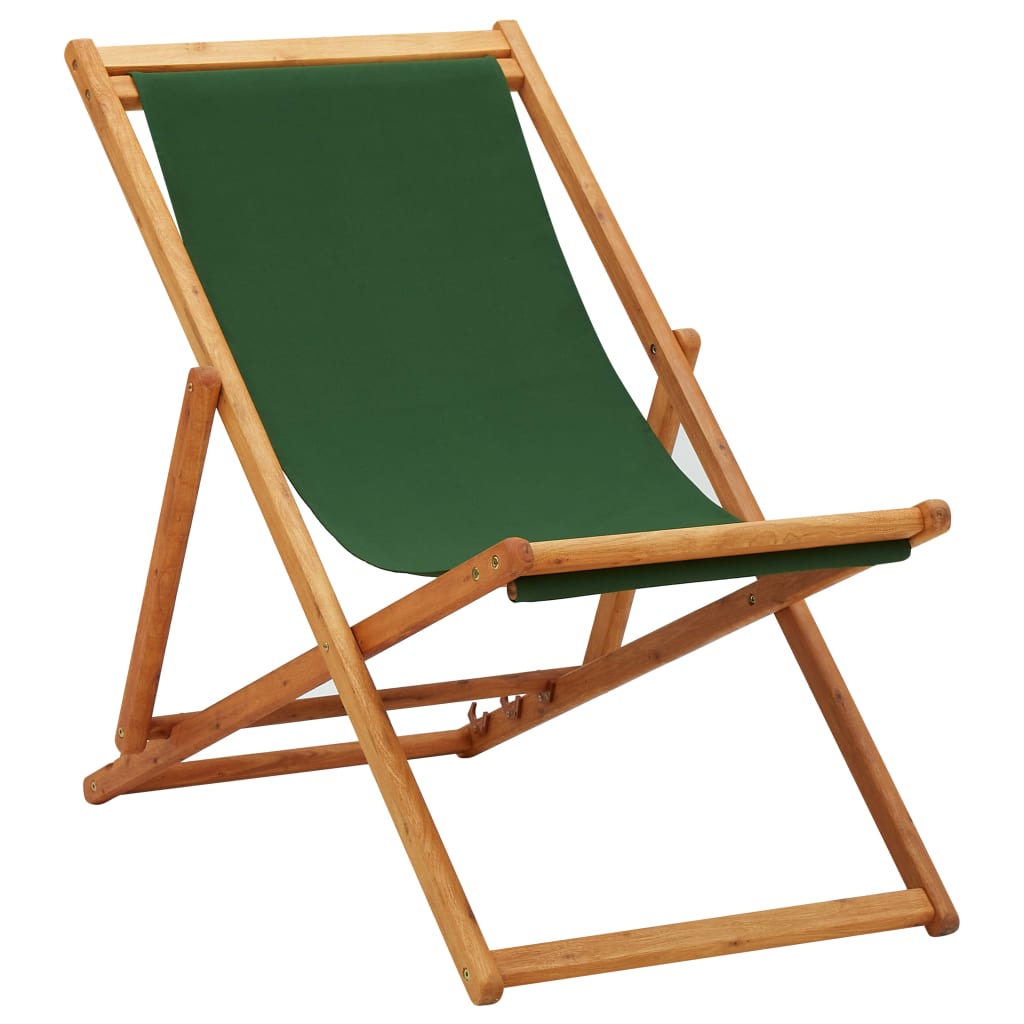 Hopfällbar Strandstol Tyg Och Träram