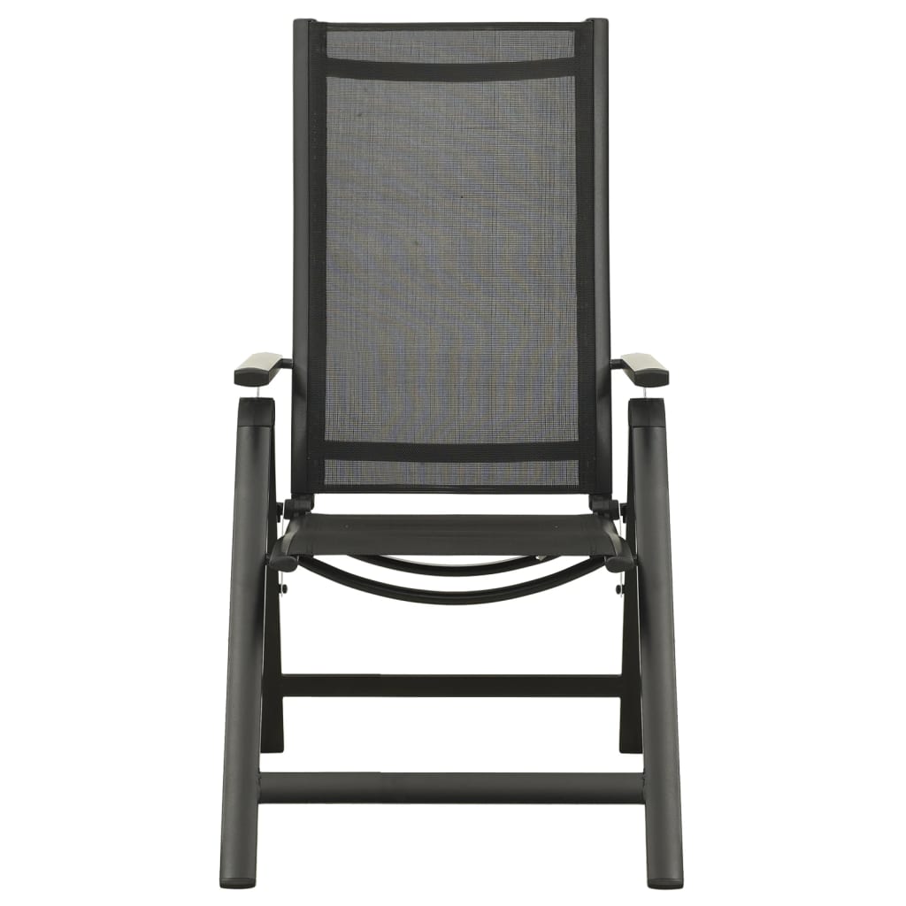 Hopfällbara Trädgårdsstolar 2 St Textilen Och Aluminium Svart
